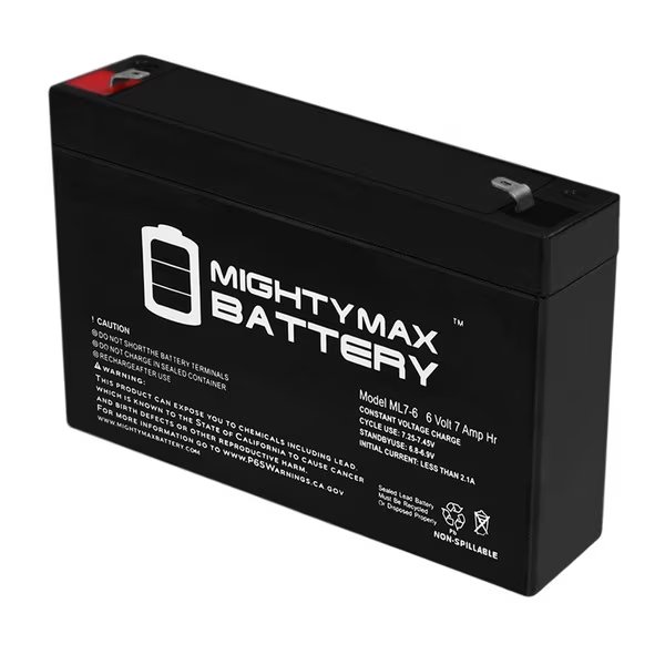 6V 7Ah SLA Battery Replacement for Mercedes Benz AMG SL65, Mighty Max Battery, Mfr#: ML7-61232111112192